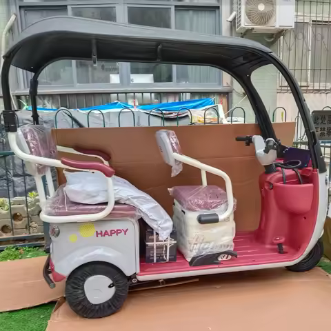 Adult Electric Tricycle Portable Battery Multiple Seating with Canopy Leisure 3-Wheeler Mobility Sco