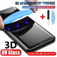 3D Curved Tempered Glass For LG V30 V40 G7 G8 G9 V50 V50S ThinQ Screen Protector Film UV Liquid full glue film for LG series