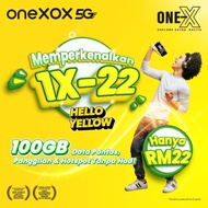 ONEXOX PREPAID 1 X22 100GB HIGHSPEED percuma Rm2 airtime unlimited call semua Telco 4G/5G Celcom lin