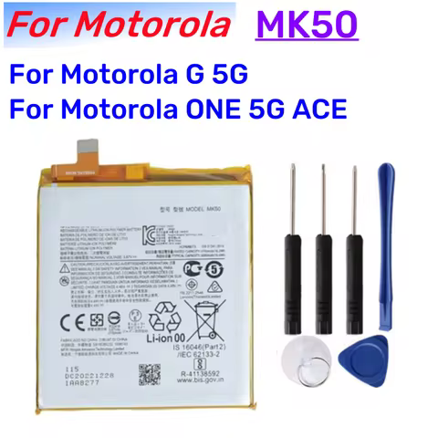 Original MK50 5000mAh Battery For Motorola G 5G / Motorola ONE 5G ACE XT2113 Phone Batteries+Tools