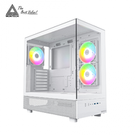 MONTECH 君主 XR 白 全景玻璃機殼 (ATX/Type-C/內建風扇側2後1/無A柱/顯卡420mm/塔散175mm)