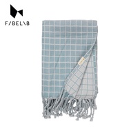 Fabelab有機棉格紋寶寶毯/ 天空藍/ 80x100CM