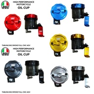 AGV Brake Fluid Tank BIG CNC CapSMOKE Plus Universal Tube Bracket - AGV GSV RACING