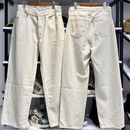 WHOAU Korean beige down-leg Jeans