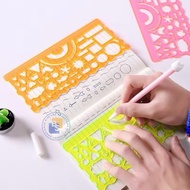 Plastic ruler Pattern Shape Contents 2 PCS / ruler siru/ mistar pattern shape fancy ruler/ circular 