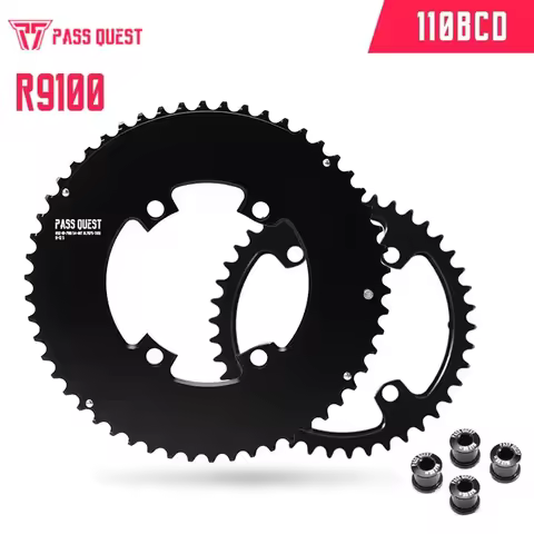 Road Bike Chainring 110bcd 4 Bolts Round 2x Double Chainring 56-42T/54-40T/53-39T/52-36T/50-34T/48-3