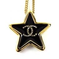 สภาพใหม่เอี่ยม △สร้อยคอจี้รูปดาวประดับคริสตัล CHANEL ABG573 D25K สีทองดำ พร้อมกล่อง ผลิตในฝรั่งเศส ส