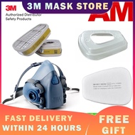 3M 7502 Half Facepiece Dual Cartridge Respirator + 3M 6006 Multi Gas/Vapor Cartridge + 3M 501 Filter