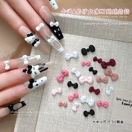 50pcs Nail Cartoon Bow Cute Kitty Cat Girly Resin Nails Art DIY Charms Decorations