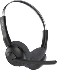 JLab Go Work Pop On-Ear Wireless Headset, Black, 50+ Hours Playtime, Bluetooth Multipoint, Rotating 