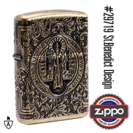 29719 St.Benedict Design Armor (คอนสแตนติน) ของแท้  (Empty Zippo Lighter without Fuel ไฟแช็กเปล่าไม่