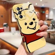 Hontinga All-inclusive Film Casing For OPPO Reno 5 Reno5 Pro 5G 4G R15 R17 Reno Case Korean film Phone Case Cartoon Pooh Bear Back Casing lens Protector Design Hard Cases Shockproof Shell Full Cover Casing For Girls