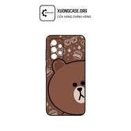 Samsung A70, A71, A72, A73 case with brown Bear print - Code XD58.