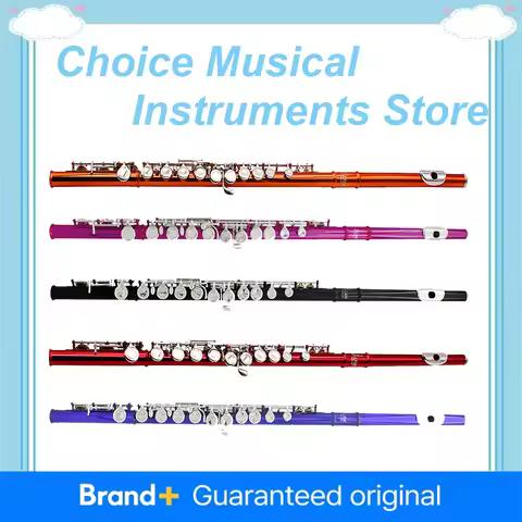 SLADE 16 Closed Open Holes C Key Flute with E key Musical Instrument Concert Flute Silver Plated Pro