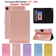 Glitter Case For Lenovo Tab M10 3rd Gen 10.1" Case TB328FU TB328XU Smart Cover Tablet Auto Sleep/Wake PU Leather Stand Case