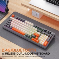 M96 Wireless Bluetooth Dual Mode Mechanical Feel Keyboard PBT Ball Cap with Display Knob Gaming Keyb