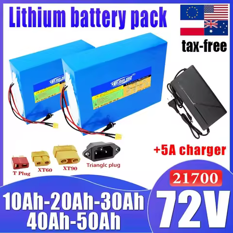 72V 10Ah 20Ah 30Ah 40Ah 50Ah 21700 Lithium battery pack With 50A BMS 0-3000W For E-tools motorcycle 