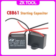 ZKT CBB61 FAN CAPACITOR WIRED Motor Capacitor CBB61 1uf 1.2uf 1.5uf 1.8UF 2uf 2.5uf 3uf 3.5uf 4uf 4.