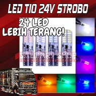 T10 24V 24 Led Strobe Truck Bus Super Bright 24 Volt 24Volt Silicone Flash Flashing Multivoltage