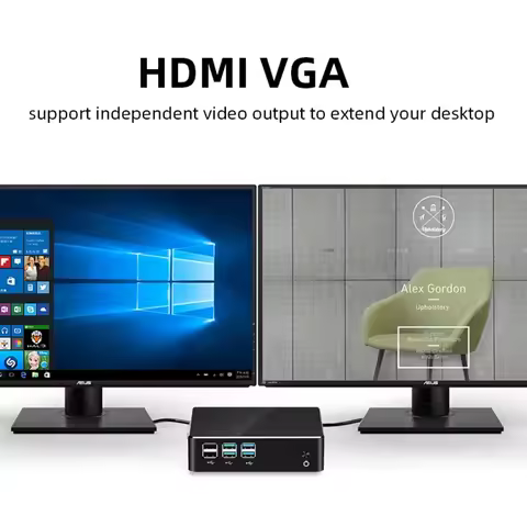 Helorpc Industrial Mini PC with Inter Core i3-5005U i5--4200U i7-4500U DDR3 RAM SSD Support Win10 Li