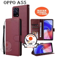 Oppo A55 5G Flip Case Wallet hp for Oppo A55 5G Leather Flip Case standing flip Leather cover Handph