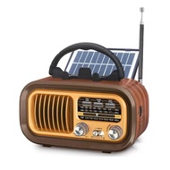 [Uesful888]Retro Portable Radio - AM/FM/SW Bluetooth Solar/D Battery/USB-C  TF/USB Playback Vintage 