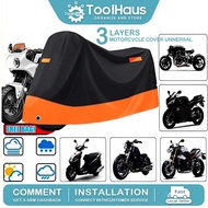 Motorcycle Cover Waterproof 3 Layer Heavy Duty Rain And Dust Cover UV Motor Cover Protective Penutup