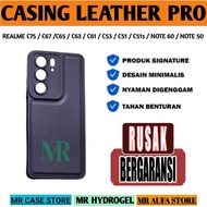 CASING SOFTCASE LEATHER PRO BLACK FOR REALME C75 / C75X / C71 / C73 / C67 / C65 / C63 / C61 / C53 / 