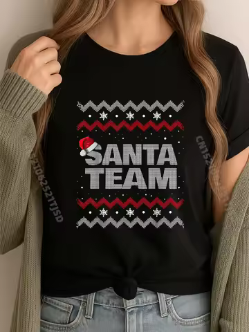 Team Santa Family Group Matching Christmas Party Mens Shirts Graphic Tee New In Tops & Tees Memorial