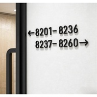 Black 3D 7x4.6cm Customized Unit Sign Door Sign Customization of floor unit number