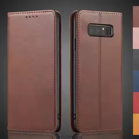 Magnetic attraction Cover Leather Case for Samsung Galaxy Note8 N950F Galaxy Note 8 Holster Flip Cas