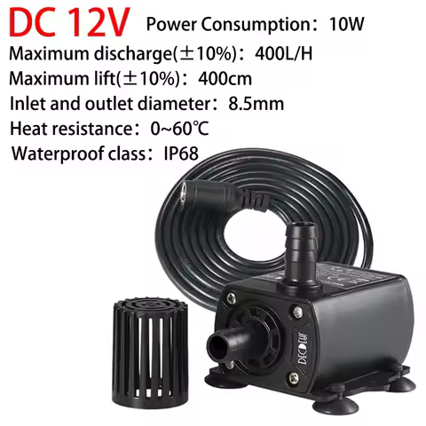 Ultra-quiet DV12V Solar Brushless Water Pump 400L/H Computer Water-cooled Water Circulation Fountain