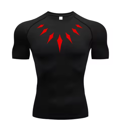 Men's Compression Shirt Anime Print Gym Sport Quick Dry Gym TShirts Fitness Athletic Undershirts Ela