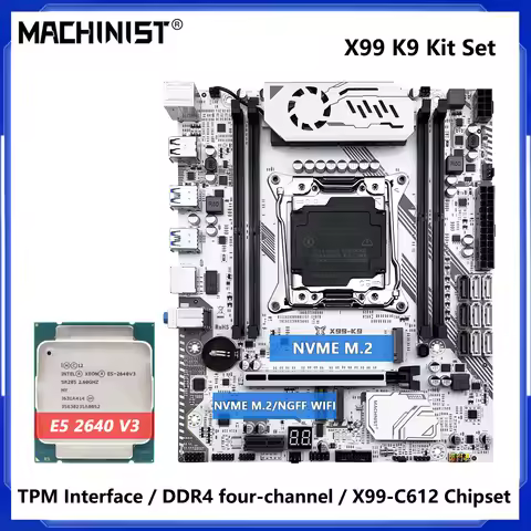 MACHINIST X99 K9 Motherboard Combo with Intel Xeon E5 2620 V3/2630 V3/2640 V3 CPU LGA2011-3 C612 Chi