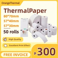 57x30mm 57x40mm 80x70mm 80x50mm(50 Rolls)Thermal Paper for Thermal Receipt Printer Foodpanda POS