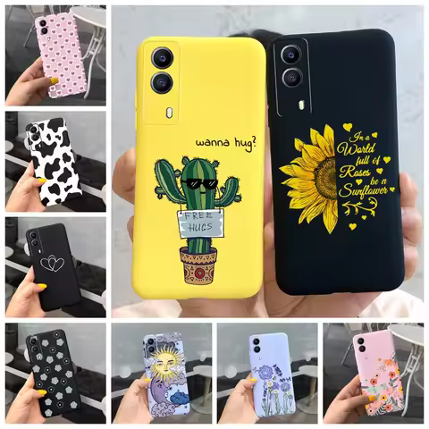 For Vivo Y53S 5G Case Vivo Y72 5G V2041 Phone Cover Silicone Cactus Soft Funda For Vivo Y52 Y 53s Y7