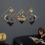 New Wall Decoration Set 3 Pieces Deer Leafs Metal Wall Decor