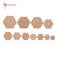 [Gamchiano] 00/200 Pieces Hexagon Shapes MDF Cutouts Wood Wooden Embellishments Shapes for DIY Craft