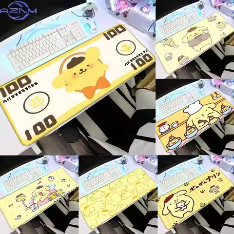 Cute P-Pompompurin Mouse Pad Rubber Thicken Overlock Gaming Table Mat Office Computer Keyboard Pad P