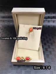 taiwan corales &amp; 10k gold ring