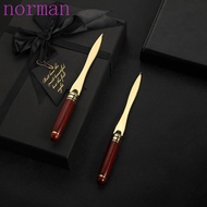 NORMAN Letter Opener Stainless Steel Portable Letter Supplies DIY Crafts Tool Student Stationery Wooden Handle Envelopes Opener