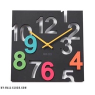 Wooden wall clock with abstract motifs/embossed wall clock/wooden clock/latest clock