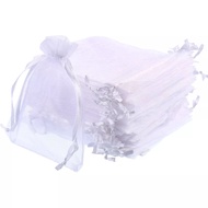 White Organza Bag pouch. Goody Gift Pack. Wrapping. Party favour. 20 piece / pkt. 9x7, 12x9, 15x10, 