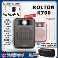 Portable Megaphone Rolton K700 Voice Amplifier Wireless Bluetooth 5.0 Microphone Speaker Audio Recor