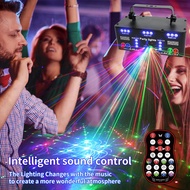 HCWE LED 21 Eyes Laser Projectors RGB Christmas Party Lights Gradient UV Light Decoration Wedding DJ Disco Ball Nightclub Lights