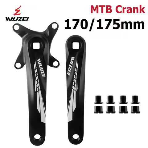 WUZEI MTB Square Hole Crank Arm 170 175mm Mountain Bicycle Sprocket 104BCD Aluminum Alloy Bike Crank