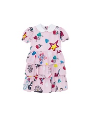 KLOSET Rose Print Layered Dress (KID22-KD003) เดรสชุดเด็ก แขนตุ๊กตา คอปก กระโปรงชั้น