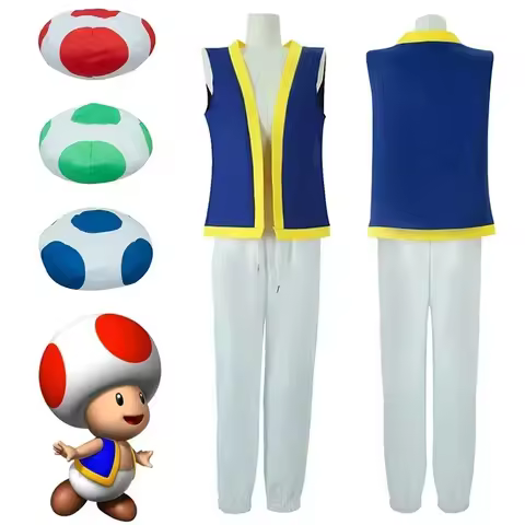 ABC123Kinopio Toad Cosplay Costumes Kids Adult Uniform Hat Game Bros Role Play Outfits Children Hall