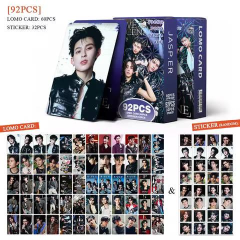 92Pcs JASP.ER Love Scene Photocards Set 60 Lomo Cards 32 Stickers Joong Pond Santa Aou Thai Idol Mer