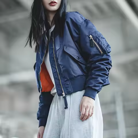 Maden Women Autumn and Winter Thickened Jacket Windproof Baseball Cotton Jacket Casual Outerwear Jac